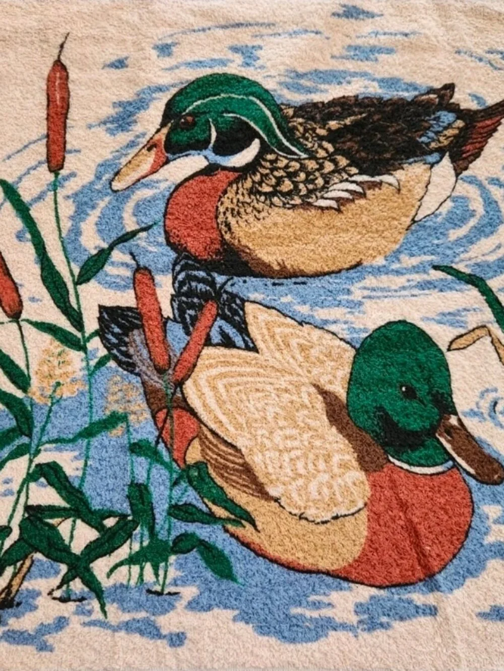 Vintage 80s Mallord Duck Cannon Towel Set
